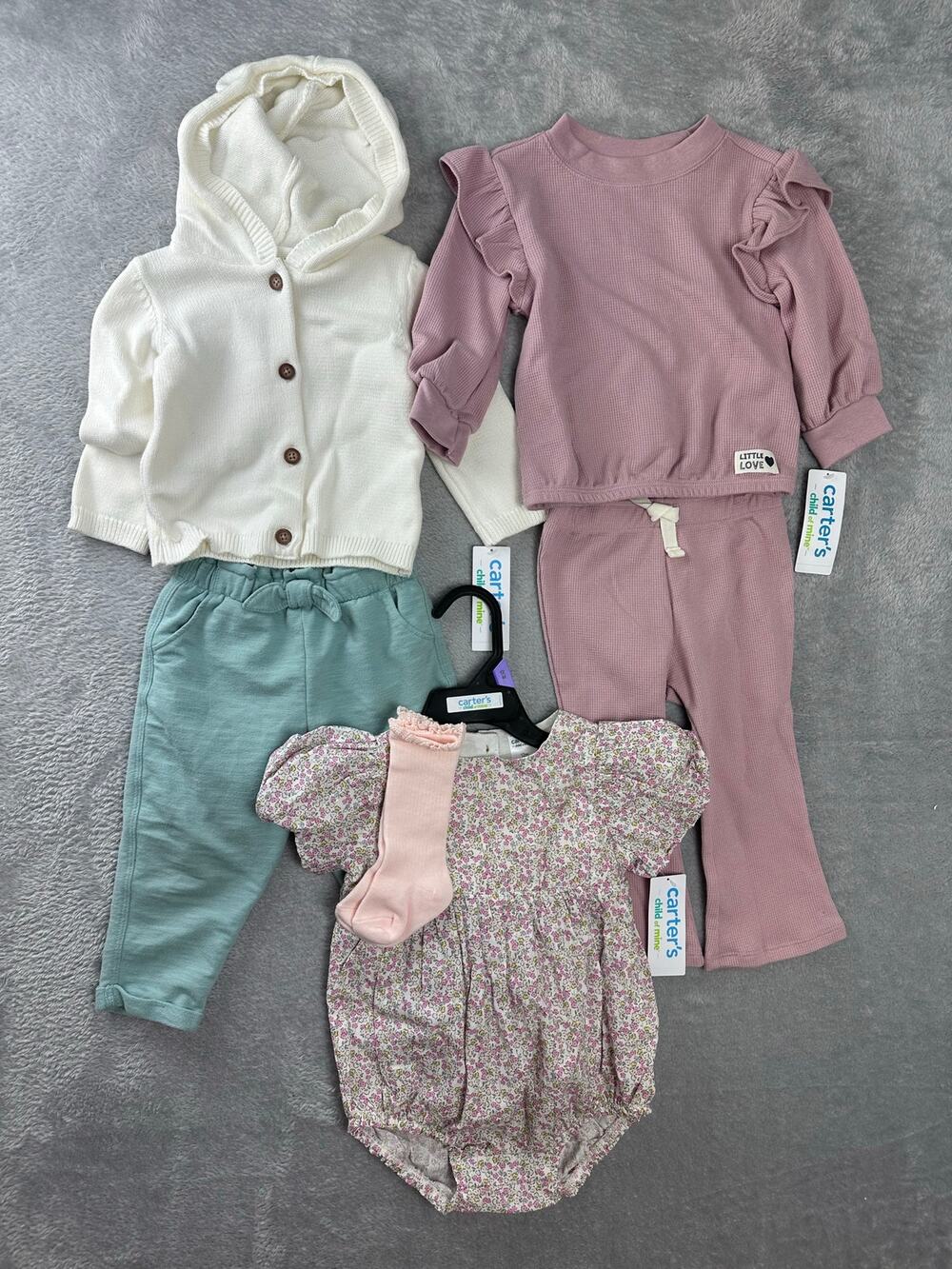 Baby Girls 12 Months Fall Autumn Bundle NWT Cute Trendy Carter's 6 piece Lot